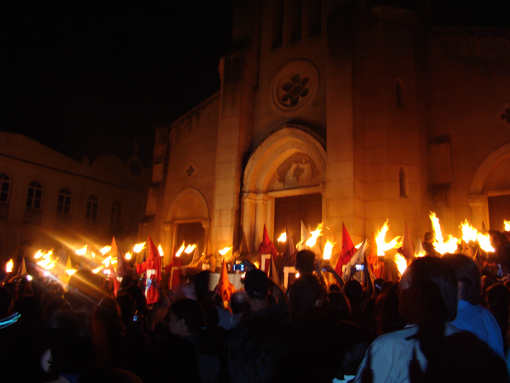 Procissão do Fogaréu, na cidade de Goiás. Foto: Ascom/GO