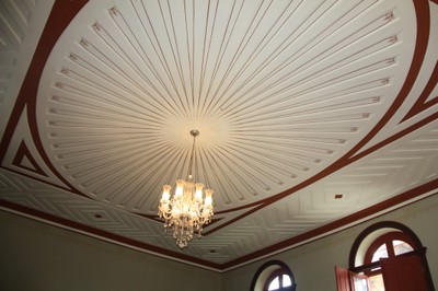 Detalhe do forro interno do Palacete Pinho. Foto Helena Palmquist